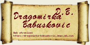 Dragomirka Babušković vizit kartica